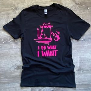 New! “I do what I want” kitty tee